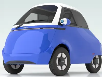 Microlino electric scooter car Blue 3D model