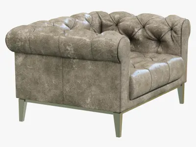 Restoration Hardware Italia Chesterfield Leather chair 3D model