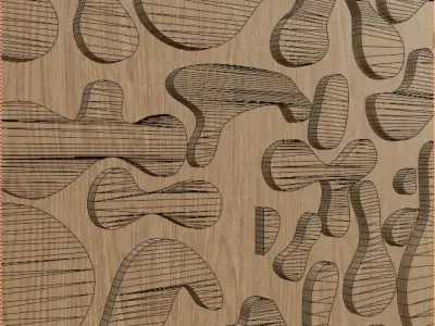Decorative Wooden Wall Model 2 3D model