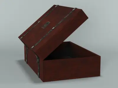 Decorative wooden box Low-poly 3D model purchase