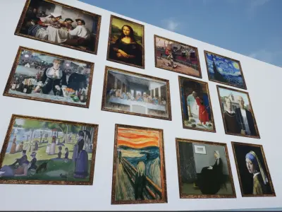 Famous Painting Collection Low-poly 3D model