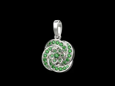 flower round  pendant model 288 3D print model