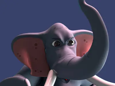 Stylized Elephant Rigged Low-poly 3D model