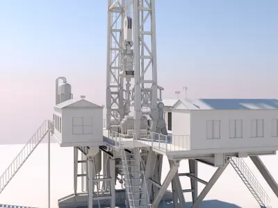 Oil platform 3D model