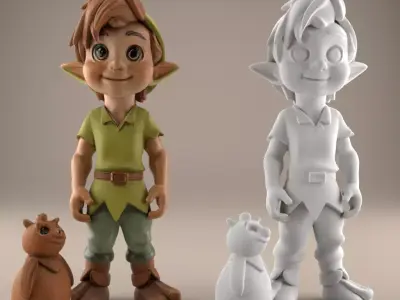 Cute Elf Boy STL File Fantasy Character for Decoration 3D print model