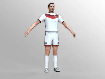 German Soccer Player Rigged Character  Low-poly 3D model