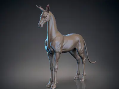 Horse Unicorn  -  TPose 3D model