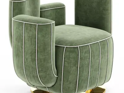 Armchair Cactus Shape Low-poly 3D model