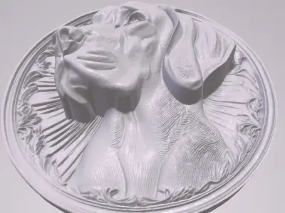 Weimaraner 3 basrelief for 3D printing 3D print model