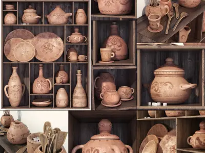 Dishes clay pattern n1 3D model