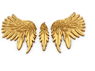 Wings Printable carved decor 01 3D print model