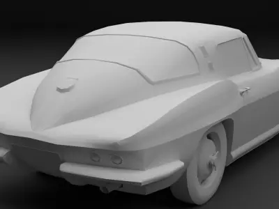 Chevrolet Corvette C2 StingRa 1964 lowpoly Low-poly 3D model