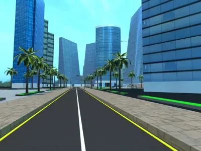 MODULAR CITY Low-poly 3D model