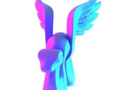 Winged Snake Spectra Viper Minimalist Ornament Decoration toy 3D print model