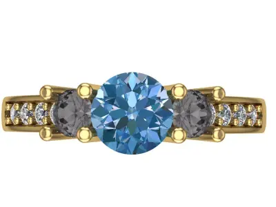 diamond ring  3D print model 2