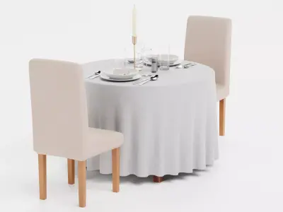 -Restaurant Table FULL V3- 3D model