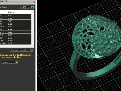 STL 3DM Women Ring Womens Ring Diamonds With Stone Model DP1707 3D print model