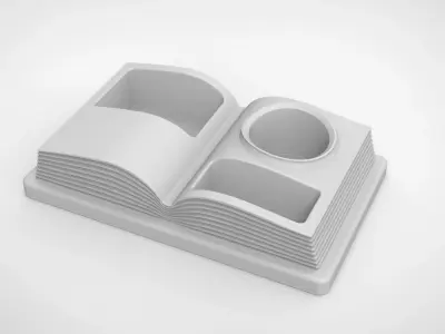 book open pattern vase 3D print model