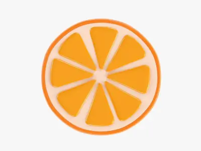 Orange slice stylized 02 3D model