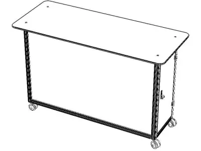 Aluminum Mobile Kitchen Station 3D model