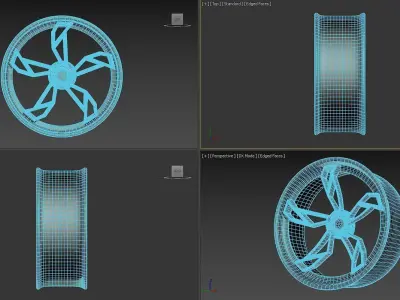 Exclusive sports car wheel Low-poly 3D model
