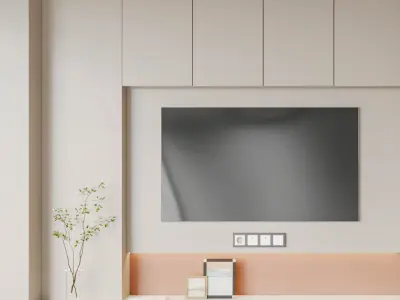 minimalist background TV wall Modern 3D model