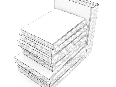 Books Set stack of 3D model