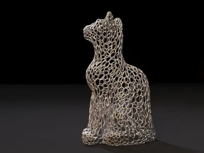 Cat statuette 3D print model