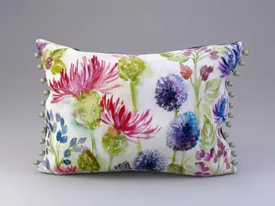 Voyage Cushion - Thistles -Pom Pom Pillow 3D model