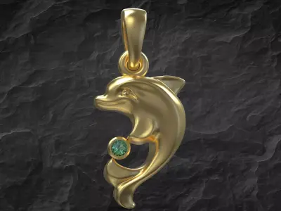 Pendant Dolphin 3D print model