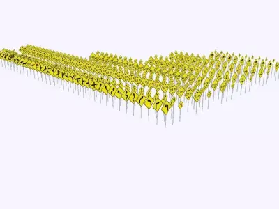 Warning Traffic Signs - Complete 3D Library - Brazil 403 Models 3D model