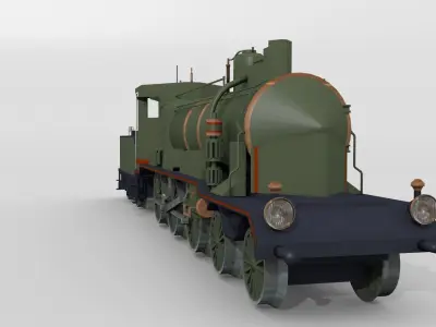 Historical Swiss steam locomotive 3D model