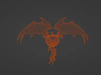 Halloween Pumkin Wing Low-poly 3D model
