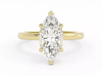 Marquise Solitaire Ring Size 6 US 3D print model