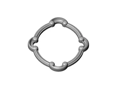 Oval carved detailed corner scroll arc frame relief 3D print model