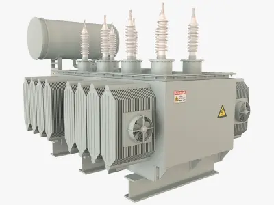 Electrical Transformer 1 Low-poly 3D model