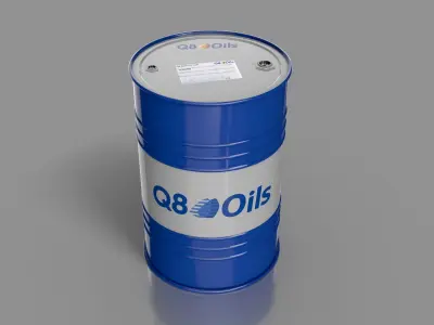 Realistic Q8 Oils Barrel 3D Model Low-poly 3D model