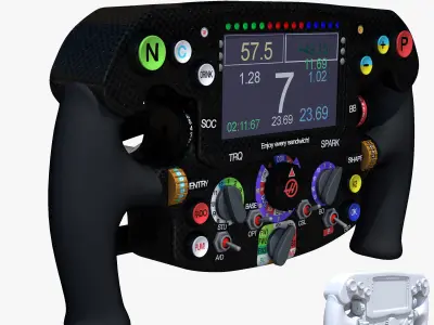 VF16 Steering Wheel Low-poly 3D model