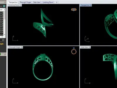 fusion women gold ring 3D print model purchase