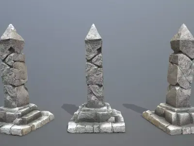 pillar Low-poly 3D model shop