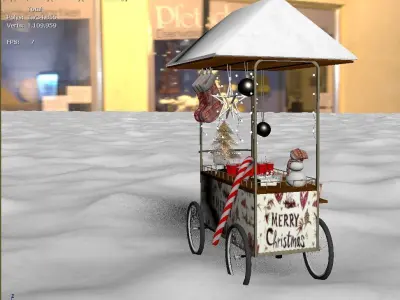 Christmas Food Cart 3D model