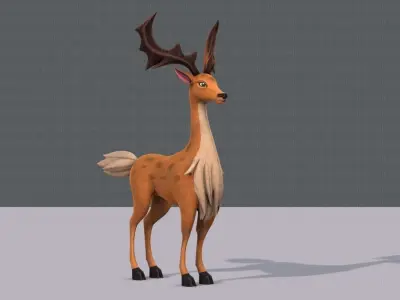 Deer V02 Low-poly 3D model