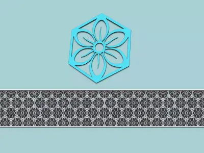 Hexagonal Wall Panel A12 Flower - Interior Design Decoration 3D print model