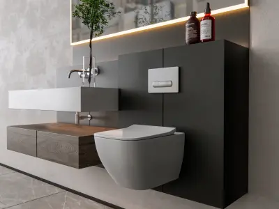Vanity bathroom set 01 3D model