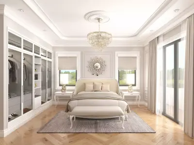 Neoclassical style Bedroom Scene 3D model