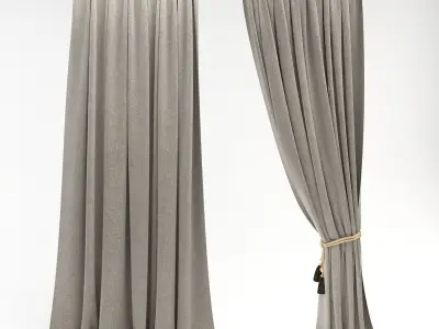Curtains curtain with tassels 3D model