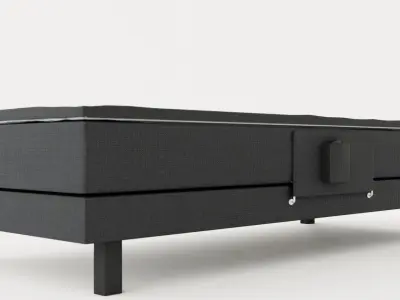 Royal Adjustable Continental Bed 90x200 Black Low-poly 3D model