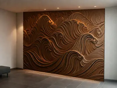 modern panel wall decor set relief stl mural CNC 168  3D model