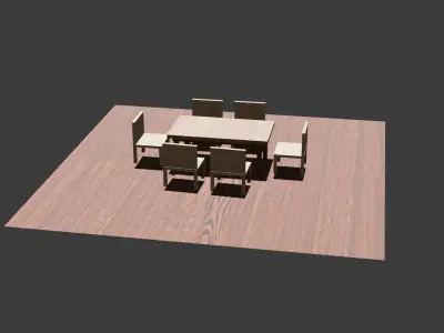 eating table and chir for house and games architetural and more 3D model