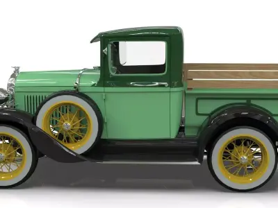 Vintage Pickup Truck 1930 Low-poly 3D model